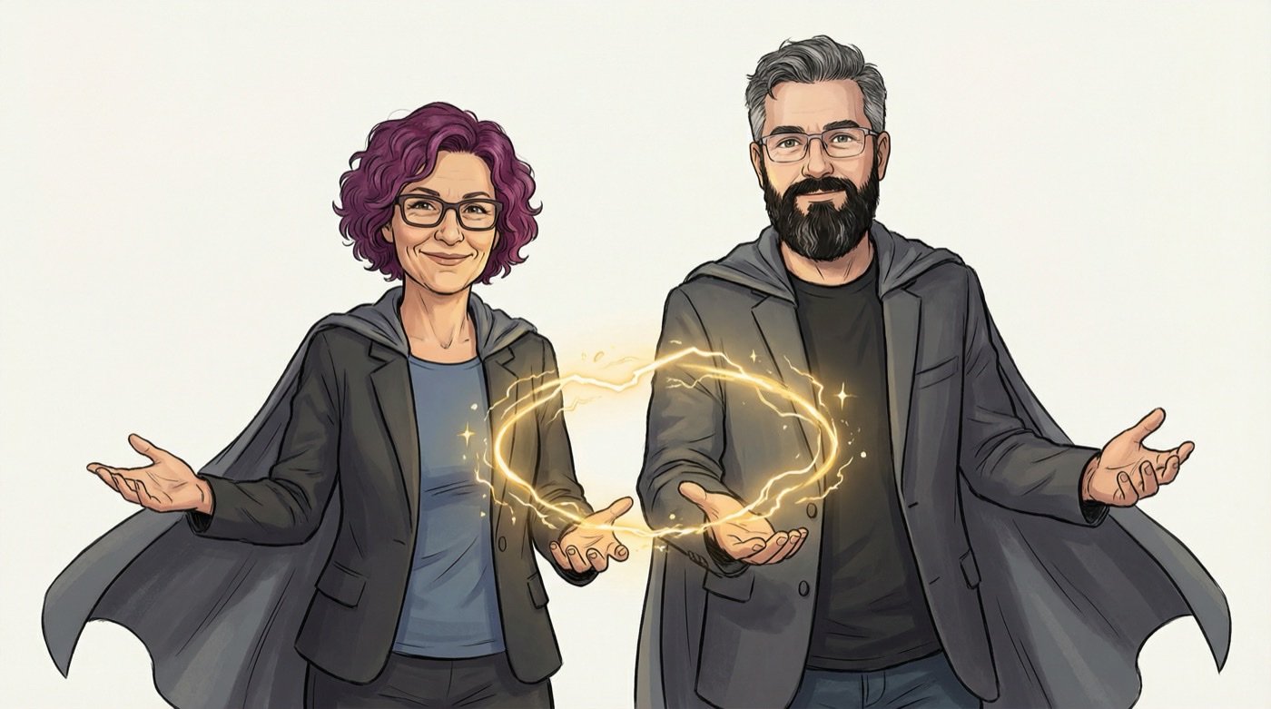 Two people in conversation