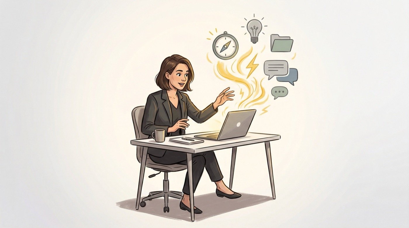 A solopreneur discovering business insights through an AI-powered conversation